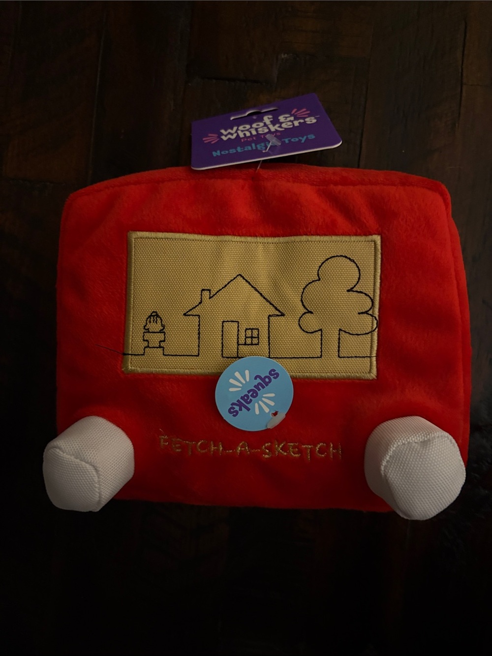 Woof & Whiskers Red Fetch-A-Sketch Plush Toy for Dogs